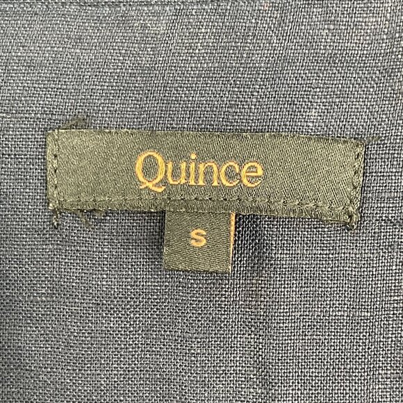 Quince Womens Small Navy Short Sleeve 100% European Linen Button Up Midi Dress - Picture 6 of 12